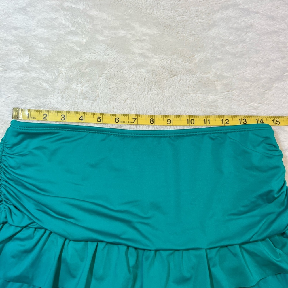 Apt 9 Emerald Green Ruffled Hem Swim Skirt Size 6 - Picture 5 of 13